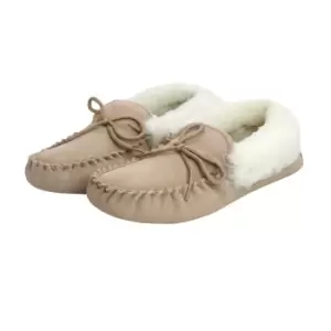 Image of Eastern Counties Leather Womens/Ladies Hard Sole Sheepskin Moccasins (8 UK) (Camel)