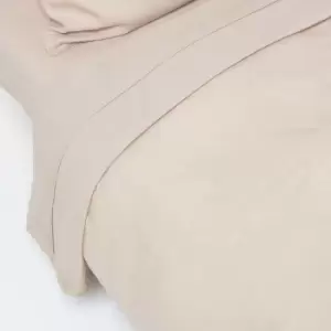 Image of Natural Linen Flat Sheet, Double - Natural - Natural - Homescapes