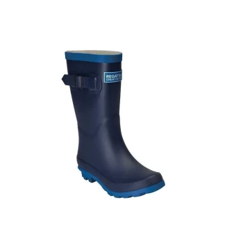 Image of Regatta Fairweather Junior Cotton Lined Wellington - Blue