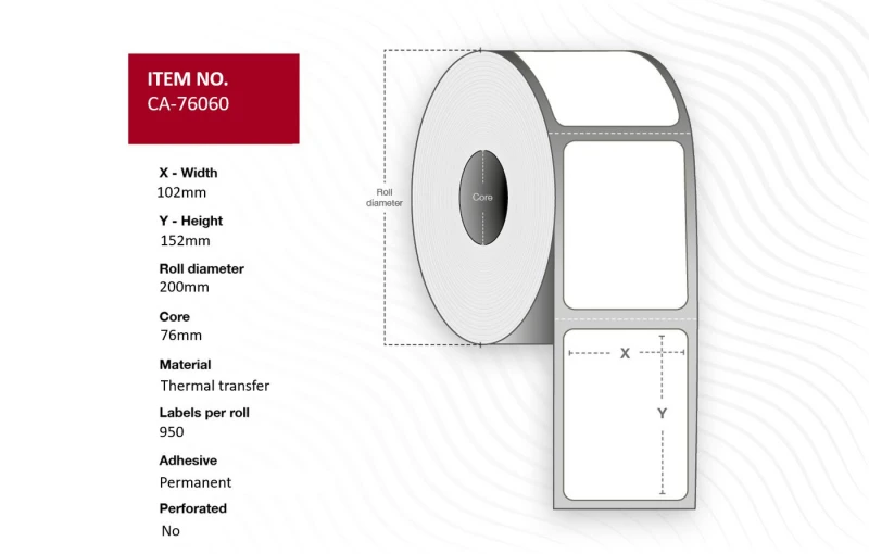 Image of Capture CA-76060 printer label