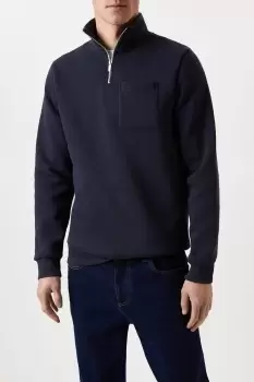 Image of Salute Pocket Detail 1/4 Zip Funnel Neck Jumper