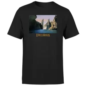 image of Lord Of The Rings Argonath Mens T-Shirt - Black - 3XL - Black