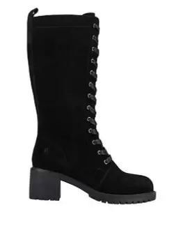 image of Hush Puppies Frankie Lace Knee Boot - Black, Size 3, Women