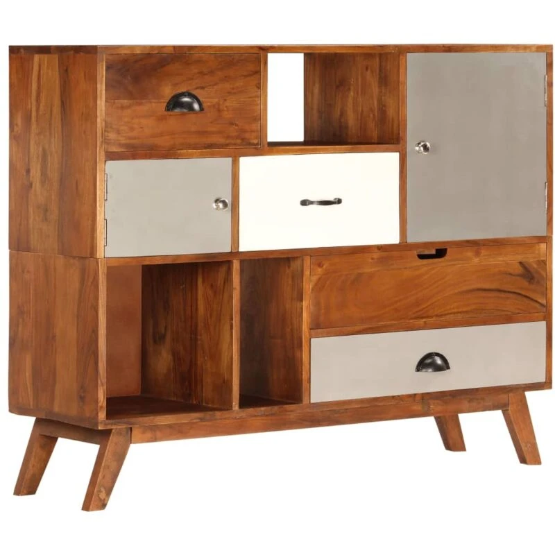 Image of vidaXL Solid Acacia Wood Sideboard Home Drawer Cabinet Storage Organiser Unit