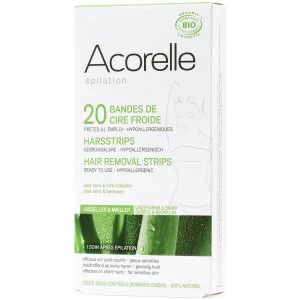 image of Acorelle Ready to Use Aloe Vera and Beeswax Underarms and Bikini Strips 20 Strips