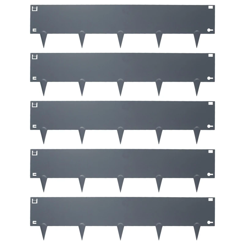 Image of Harbour Housewares 5pc Steel Lawn Edging Set - 5m x 16cm Grey