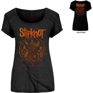 Image of Slipknot - The Wheel Womens Large T-Shirt - Black