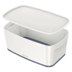 Leitz MyBox Small Storage Box With Lid WhiteGrey 52291001