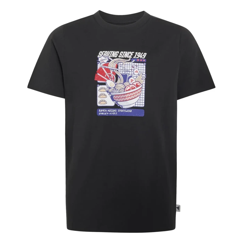 Image of Adidas Children's graphic T-Shirt adidas Ramen Noir Unisex 11/12 ans