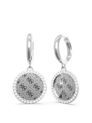Image of Guess Guess Round Harmony Ladies Drop Earrings, Silver, Women