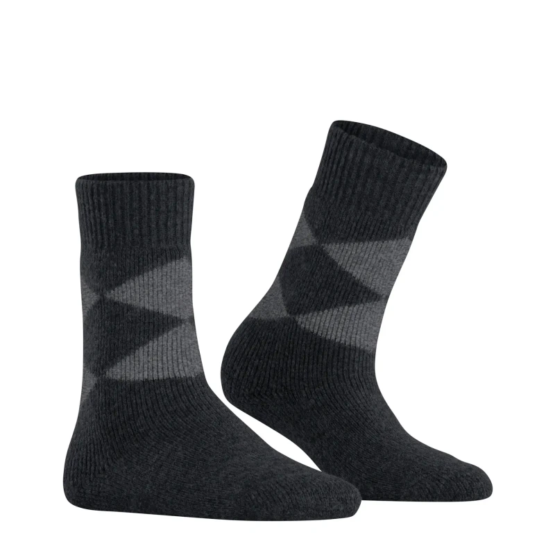 Image of Burlington Womens dotted socks Burlington Cosy Argyle Noir Female 36/41
