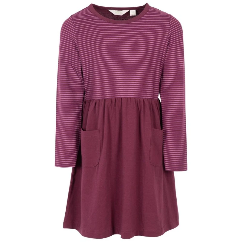 Image of Trespass Forgotten Stripe Jersey Casual Dress Maroon female
