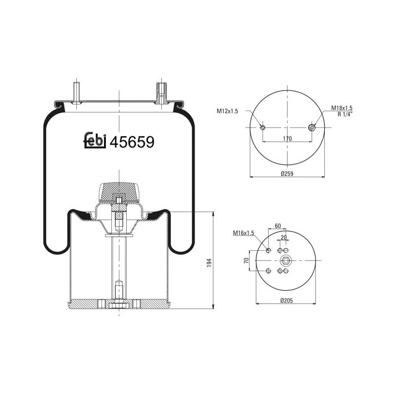 Image of FEBI BILSTEIN 45659 Boot, air suspension Boot,air suspension (324)