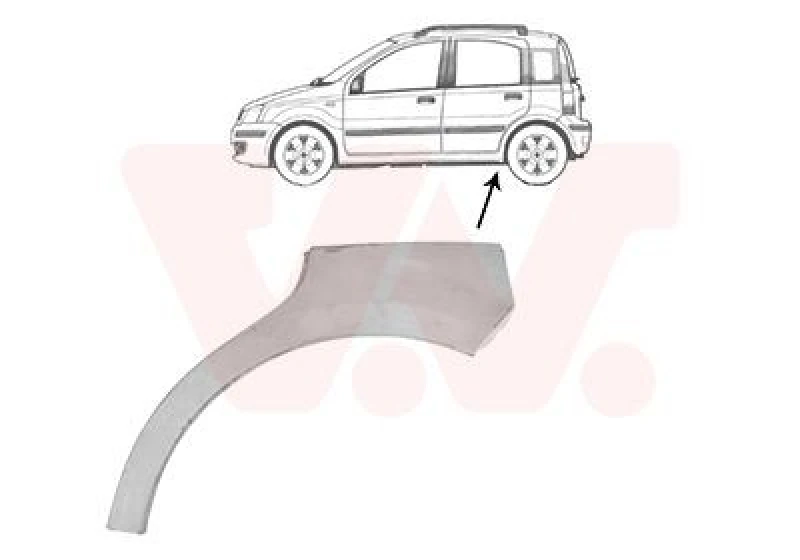 Image of VAN WEZEL Side panel VAN WEZEL 1709147