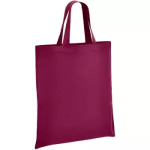 image of Brand Lab Cotton Short Handle Shopper Bag (One Size) (Burgundy)