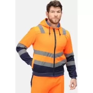 Image of Regatta Mens Pro Hi-Vis Full Zip Jacket (3XL) (Orange/Navy) - Orange/Navy