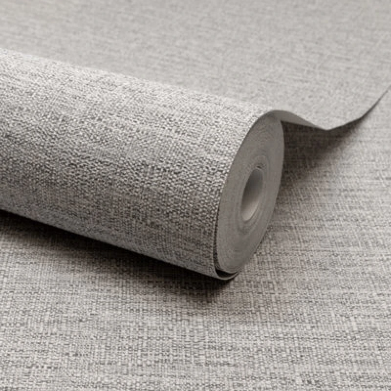 Image of Grandeco Telma Slubbed Fabric Hessian Textured Luxury Wallpaper Natural