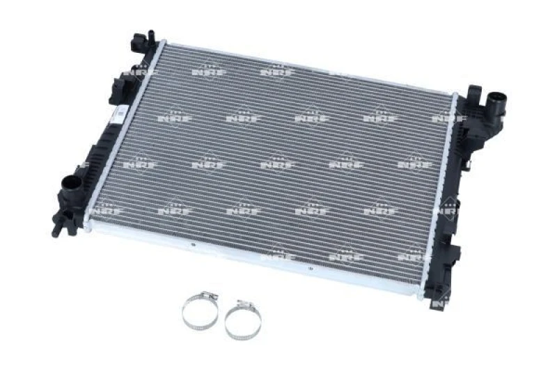 Image of NRF 53966 Engine radiator EASY FIT Brazed cooling fins, Aluminium, with mounting parts Aluminium Radiator,engine cooling (470)