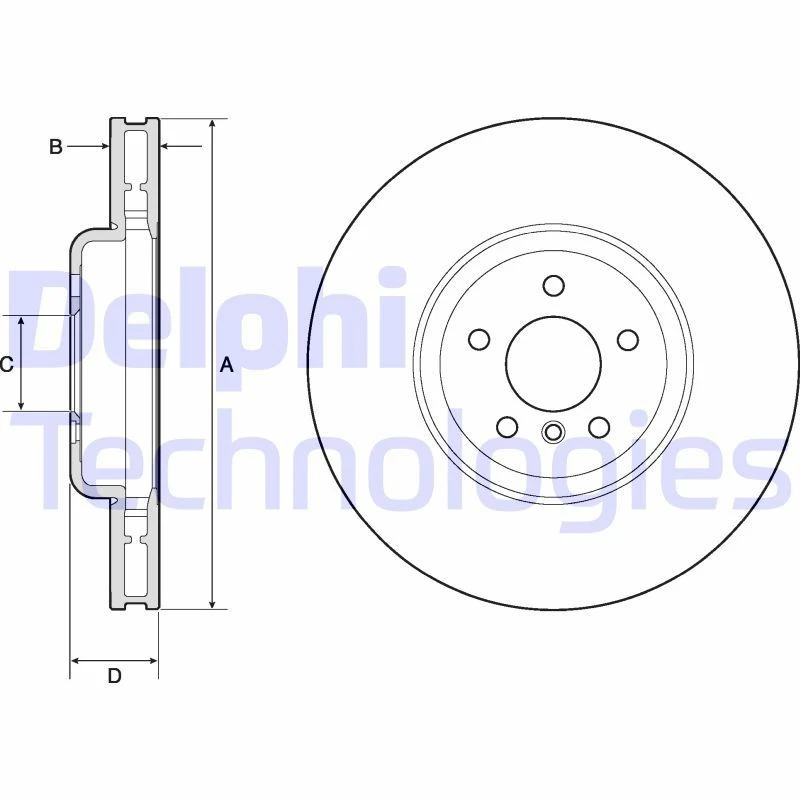 Image of DELPHI Brake disc DELPHI BG9160C