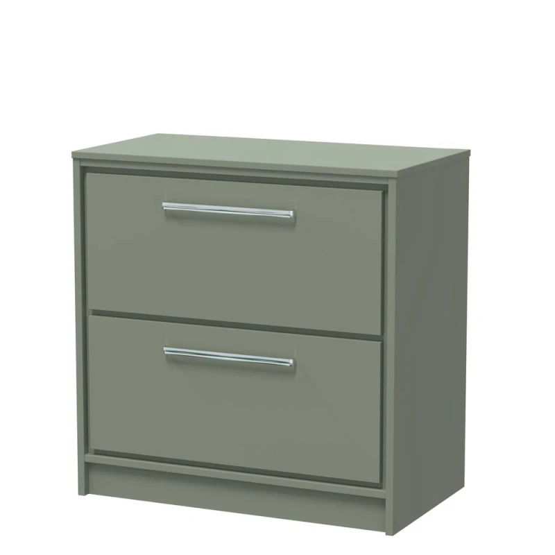 Image of Balterley 800mm Floor Standing 2-Drawer Vanity with Worktop - Fern Green Green Unisex