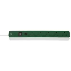 Image of Brennenstuhl 1153253329 Ecolor 5 Way Green/White FB Extension Sock...