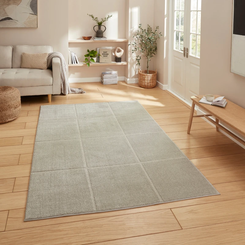 Image of SO'HOME Modern Geometric Carved Soft-Touch Rug silver-coloured 120X170CM;200X290CM