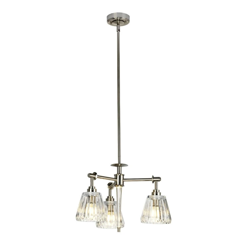 Image of Loops IP 44 3 Bulb Ceiling Light Fitting Brushed Nickel LED G9 3.5W Metallics