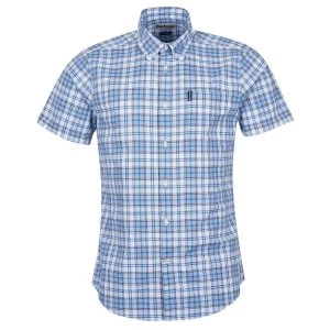 Image of Barbour Mens Country Check 22 S/S Tailored Shirt Faded Pink Large