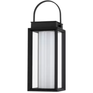 image of Edinburg Outdoor Portable Lamp Black Aluminium, Glass LED 2W 200Lm 3000K 3,7 Volt IP54 Solar / usb Wire / Switched - Merano