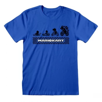 Image of Mario Kart - Silhouette Unisex Large T-Shirt - Navy