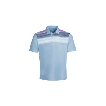 Image of Island Green Matrix Print Polo - Sky/White/Navy - M Size: Medium