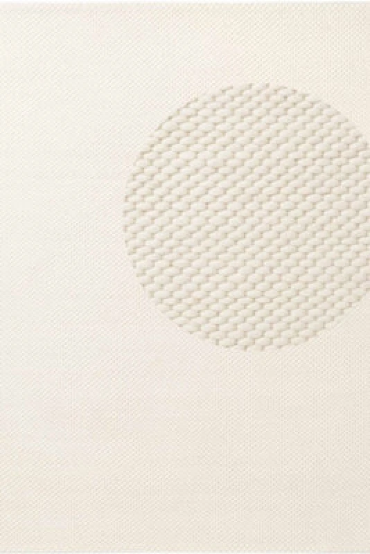 Image of The Rugs Lyon Handwoven Wool Beans Rug Living Room In Cream