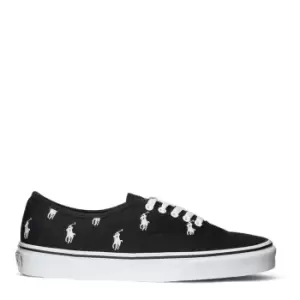 Image of Polo Ralph Lauren Keaton Pony Canvas Trainers - Black