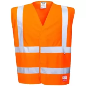 Image of Portwest - FR71ORRL/XL - sz L - XL Hi-Vis Anti Static Vest - Flame Resistant - Orange - Orange