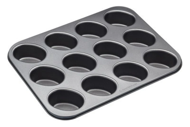 Image of Masterclass Non-Stick Twelve Hole Friand Pan Black