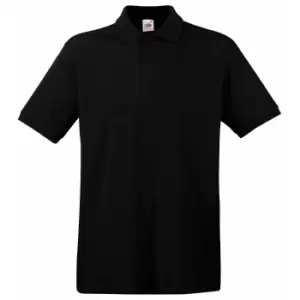 Image of Fruit Of The Loom Premium Mens Short Sleeve Polo Shirt (XL) (Black)