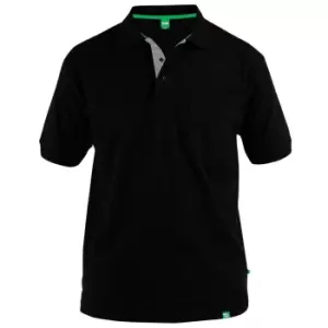 image of Duke Mens Grant Chest Pocket Pique Polo Shirt (L) (Black)