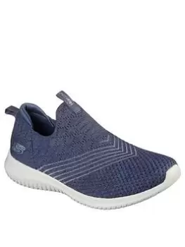 image of Skechers Ultra Flex Plimsolls, Navy, Size 3, Women