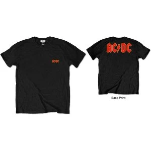 Image of AC/DC - Front + Back Logo Mens Large T-Shirt - Black