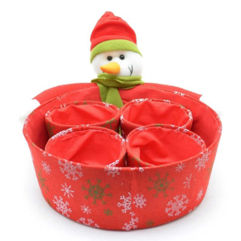 Image of Shatchi Novelty Set Snowman Sweet Christmas Dinner Table Decorations Favour Gifts Shop Bar Restaurants Display Tips Box Hampe * 5pcs Red