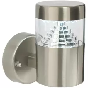 image of Endon Pyramid - 1 Light Outdoor Wall Light Stainless Steel, Polycarbonate IP44