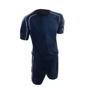 Image of Precision Unisex Adult Lyon T-Shirt & Shorts Set (L) (Navy/White)