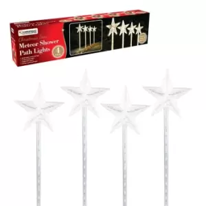 image of Christmas Workshop 4 Pack 72 LED Meteor Shower Path Lights - Warm White