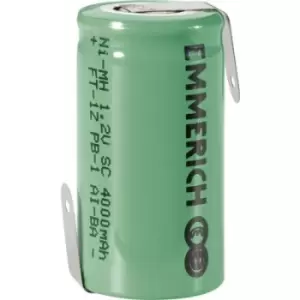 Image of Emmerich SUB C ZLF Non-standard battery (rechargeable) Sub-C Z solder tab NiMH 1.2 V 4000 mAh