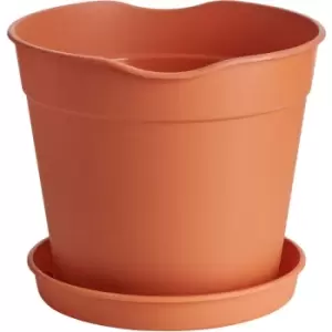 image of Easy Release 10cm Plant Pots & Saucers x 10 - Terracotta - Clever Pots