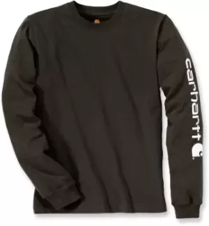 Image of Carhartt Logo Longsleeve, green, Size 2XL, green, Size 2XL