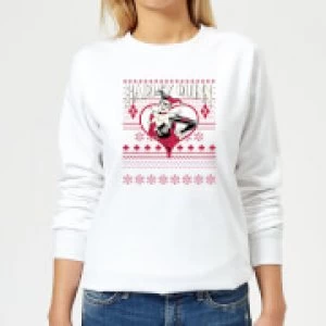 Image of DC Harley Quinn Womens Christmas Sweatshirt - White - S