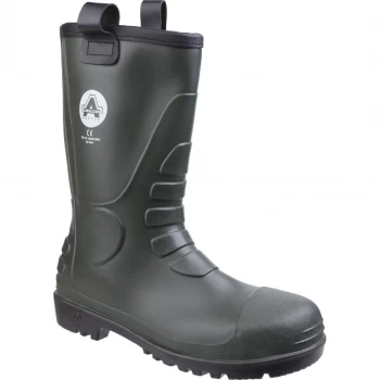 Image of Amblers Mens Safety FS97 PVC Rigger Boots Green Size 10