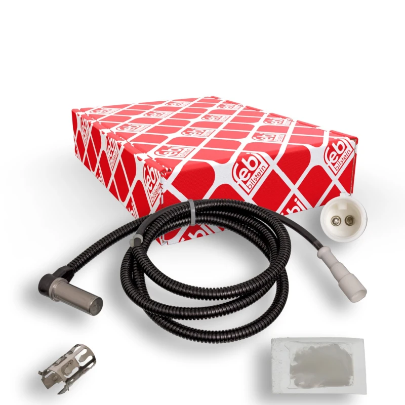 Image of FEBI BILSTEIN 101793 ABS Sensor Rear Axle Left, with bush Sensor,wheel speed (412)