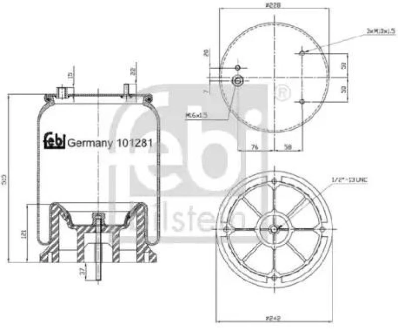 Image of FEBI BILSTEIN 101281 Boot, air suspension Boot,air suspension (324)